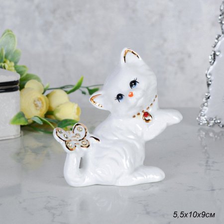 Статуэтка Кошка с бабочкой 5,5*10*9см В2452 708627