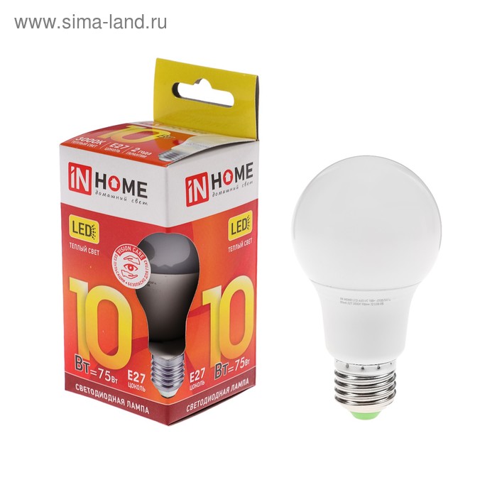 Лампа диод.LED-A60-VC, E27,10Вт 230В 6500К,900Лм 4206885