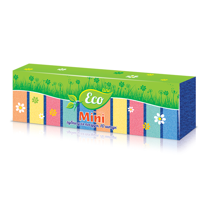 Набор губок д/посуды 10шт мини ECO LINE