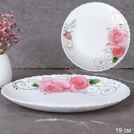 Тарелка 190мм Роза с завитками 674402