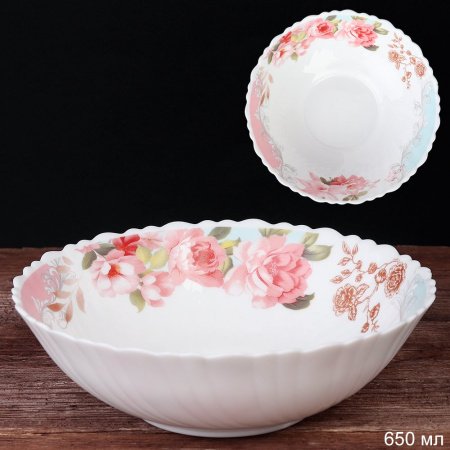 Салатник 650мл 175мм Розы на голубом 689811