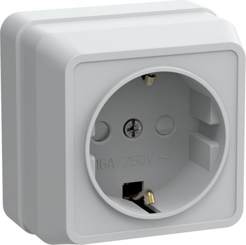 Розетка ОУ 1 мест 16А 250В/4000W земля керам HOROZ 112-004-0001