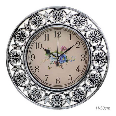 Часы настенные 30см Серебро 666057