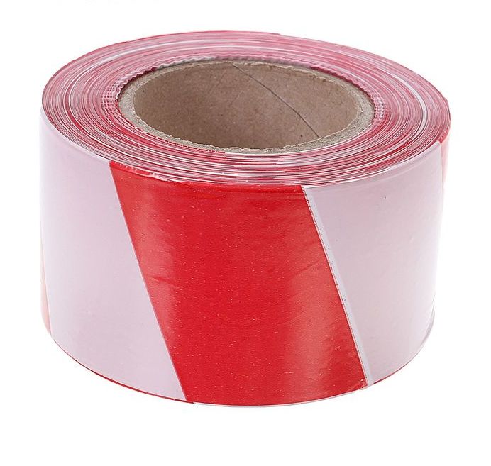 Лента д/ограждений бело-красная 50мм*200м 005078