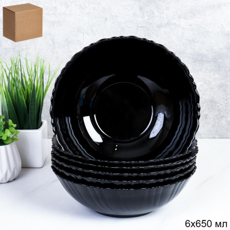 Тарелка суповая 650мл 175мм Черная классика 745028