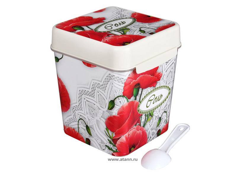 Емкость"Маки" 1,2л Чай с ложкой М4827