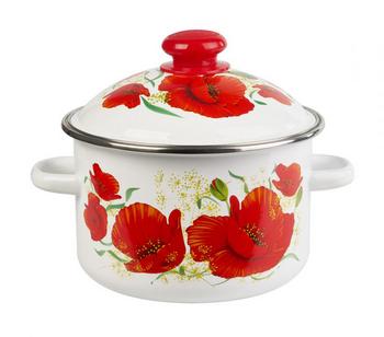 Кастрюля 4,0л "Маки" белый 3MD201M