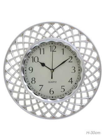 Часы настенные 30см серебро 666061