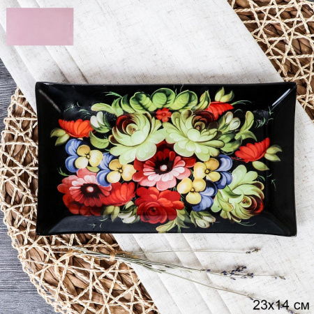 Блюдо прямоуг.23*14см Жостово 731730