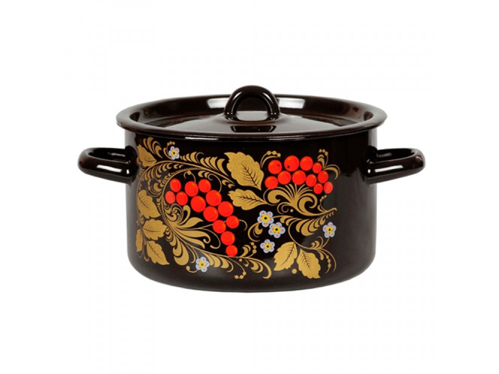 Кастрюля 4,5л черная дек. 1с17с.